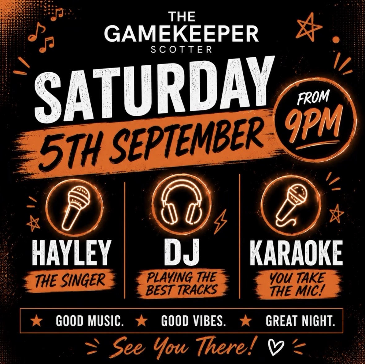 Live music night at The Gamekeeper Scotter